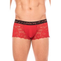 Boxer rouge en dentelle délicate 