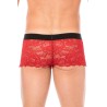 Boxer rouge en dentelle délicate 