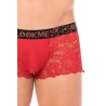 Boxer rouge en dentelle délicate 