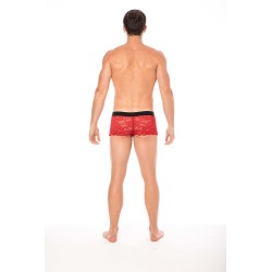 Boxer rouge en dentelle délicate 