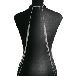 Bijou Tour de cou avec chaines de corps argenté