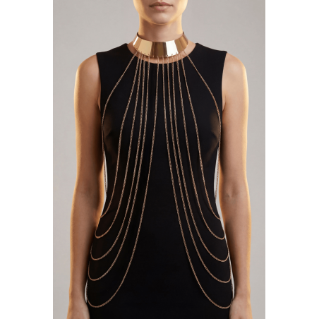 Bijou Tour de cou avec chaines de corps doré