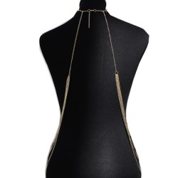 Bijou Tour de cou avec chaines de corps doré