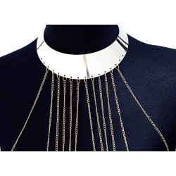 Bijou Tour de cou avec chaines de corps doré