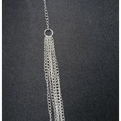 Bijou Tour de cou avec chaines de corps argenté