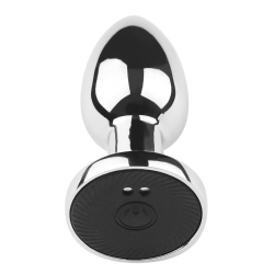 Plug vibrant acier inoxydable anal taille M avec télécommande, USB - RY-207-M