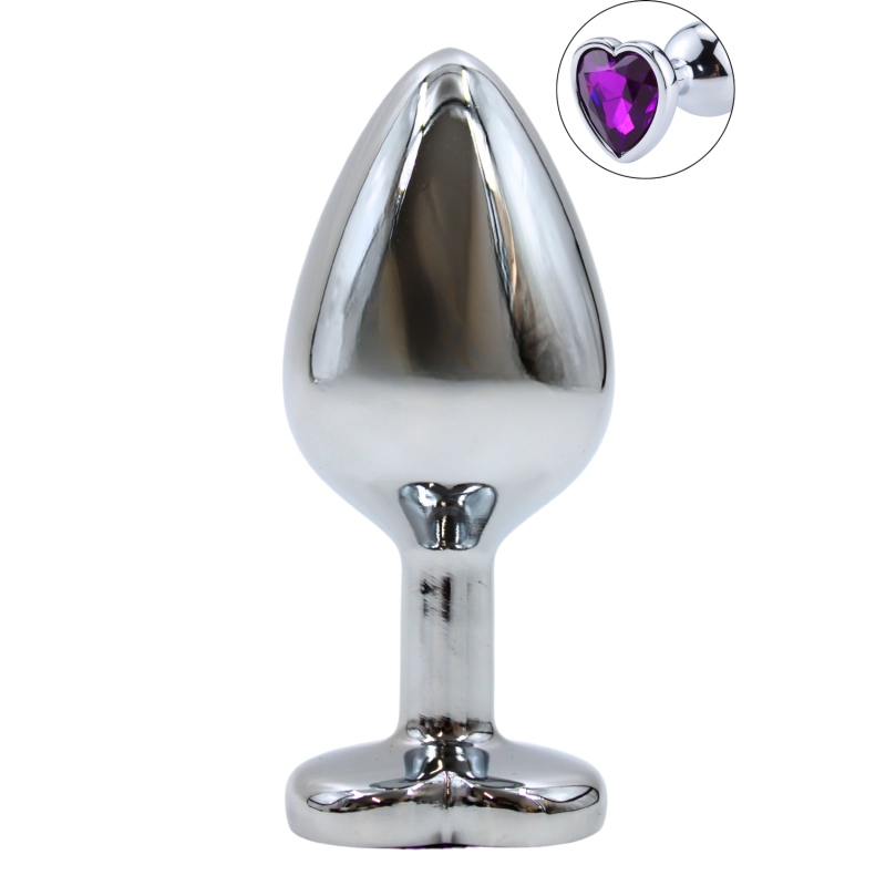 Plug bijou en aluminium bijou coeur violet Medium - RY-014PUR Plug bijou en aluminium bijou coeur violet Medium - RY-014PUR