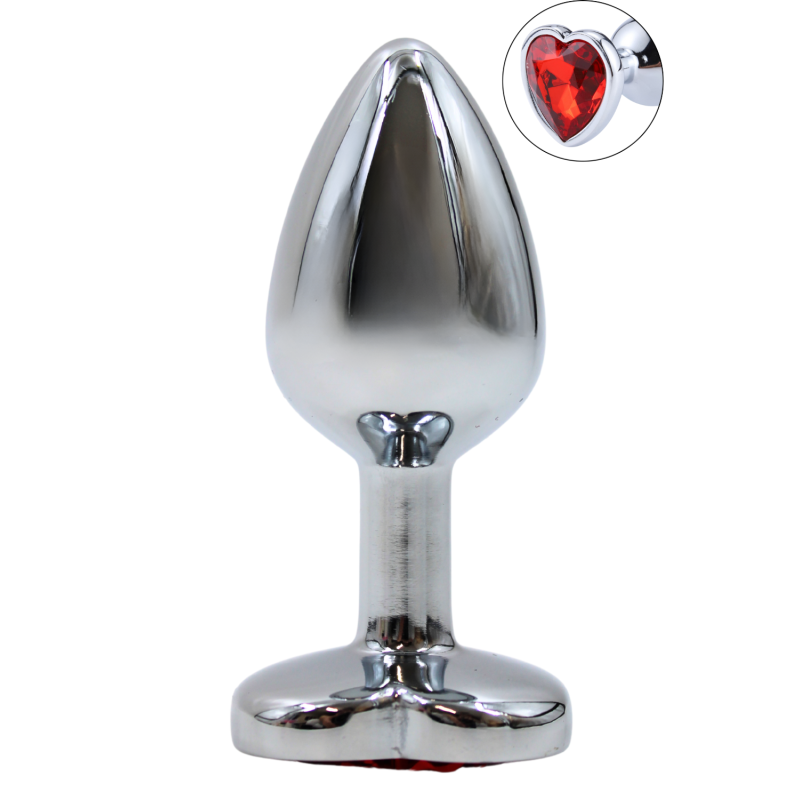 Plug bijou coeur en aluminium bijou rouge Small - RY-013RED Plug bijou coeur en aluminium bijou rouge Small - RY-013RED