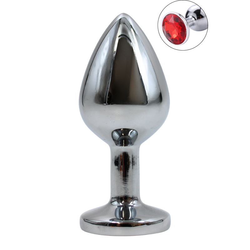 Plug bijou en aluminium bijou rouge Medium - RY-002RED Plug bijou en aluminium bijou rouge Medium - RY-002RED