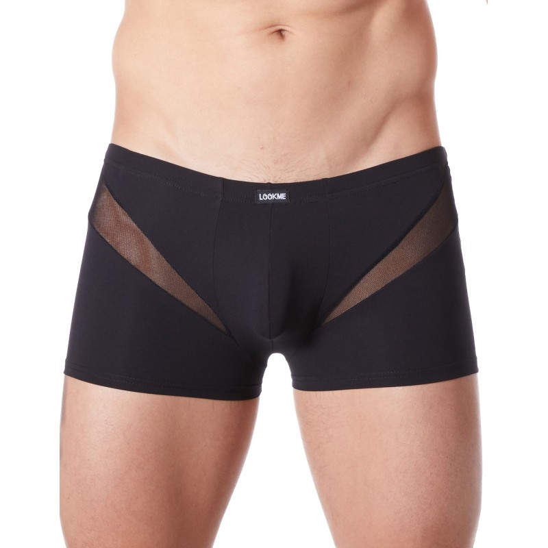 Boxer noir sexy avec fine résille en V - LM805-67BLK Boxer noir sexy avec fine résille en V - LM805-67BLK