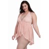 Body string grande taille décolleté effet nuisette ouverte - DG11513XPNK