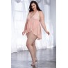 Body string grande taille décolleté effet nuisette ouverte - DG11513XPNK