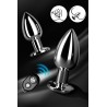 Plug vibrant acier inoxydable anal taille M avec télécommande, USB