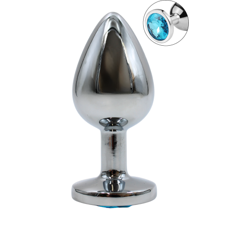 Plug bijou en aluminium bijou bleu Large