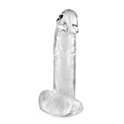 Gode jelly transparent ventouse taille L 20cm 