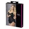 Nuisette en résille et dentelle noire avec string 