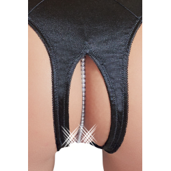 Tanga ouvert en satin avec perles - Cottelli